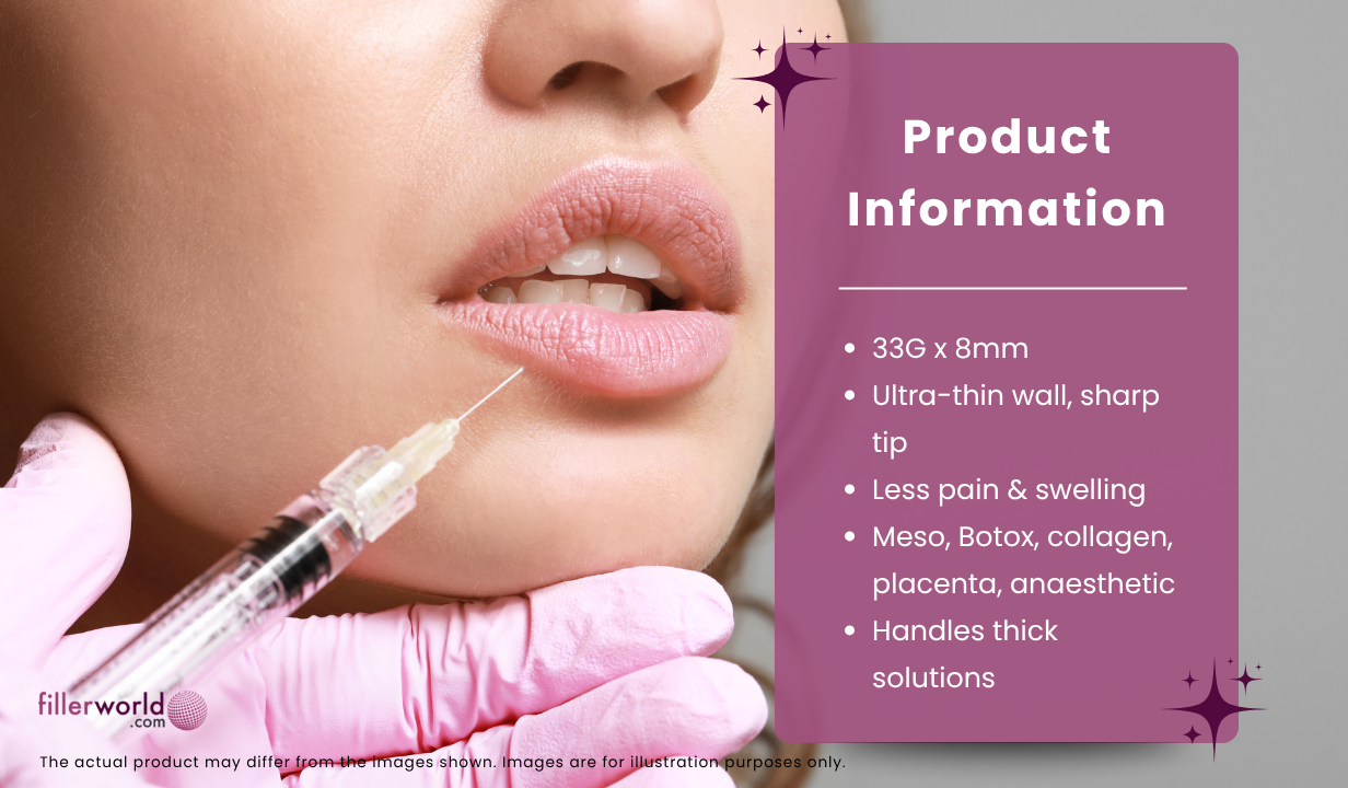 Jbp Nanoneedle 33G 8mm Regular (100 UTW needles) - 2