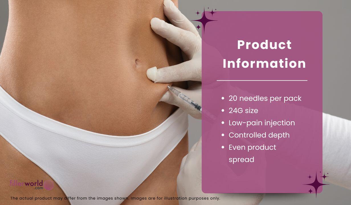 Lipoinject Needles  Intralipotherapy 24G x 100mm Medium to Large (20 needles per pack) Was £61.00 now £25.00 - 4