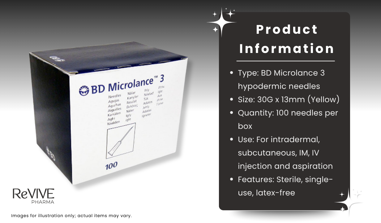 BD Microlance 3 Needles Yellow 30G x 13mm (Box of 100) - 3