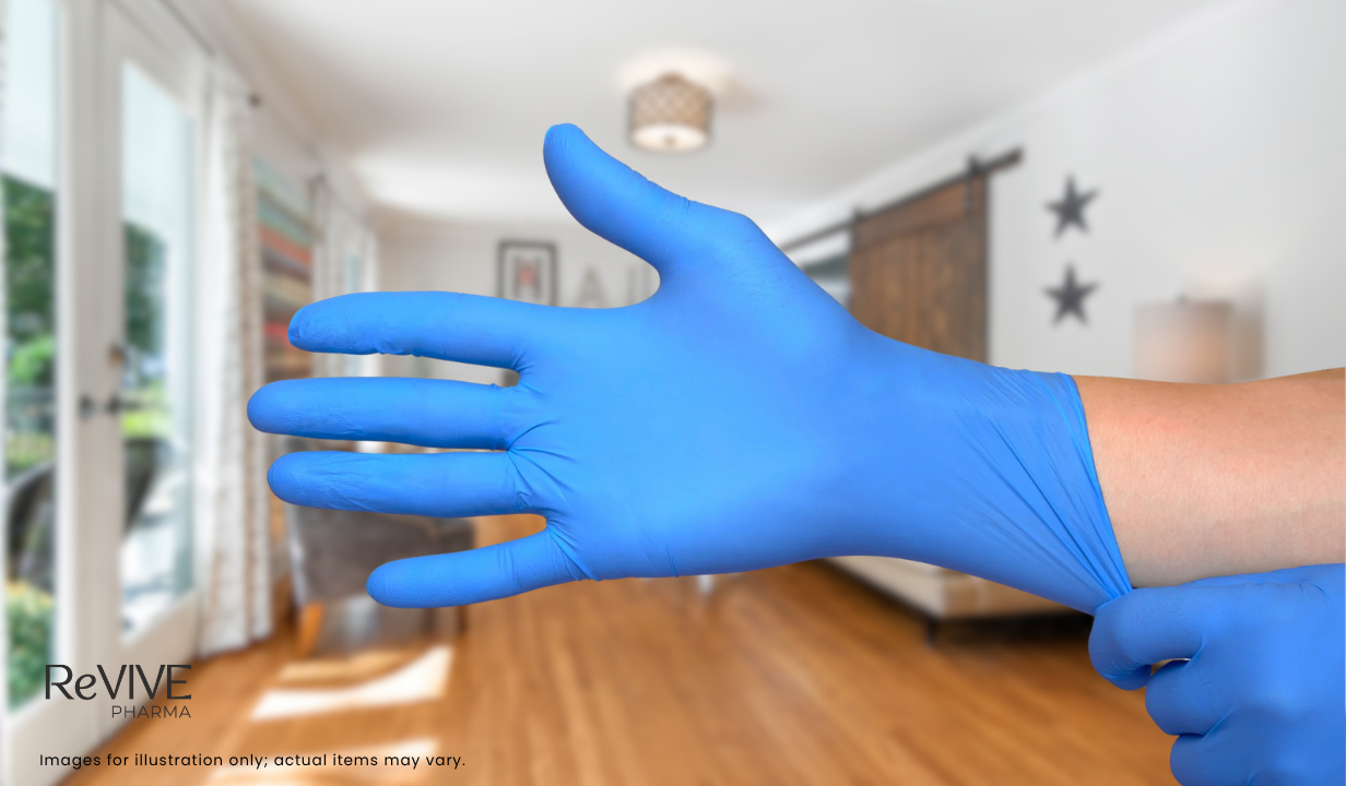 Blue Nitrile Gloves Medium (1 Box x 100 Gloves) - 2