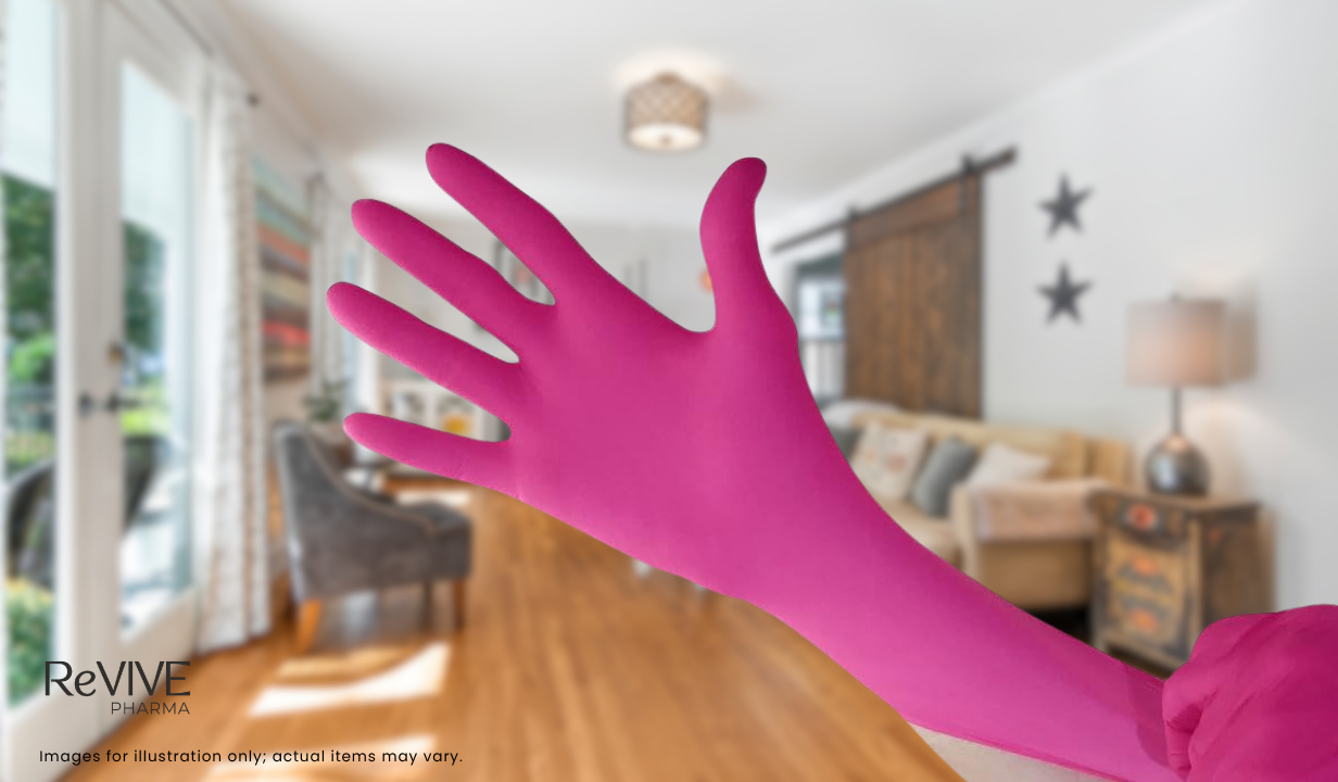 Pink Nitrile Gloves Medium (1 Box x 100 Gloves) - 2
